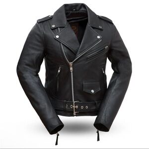 Classic Black Leather Biker Jacket